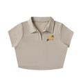 "Bumble 326' V-Neck Lapel Crop Top
