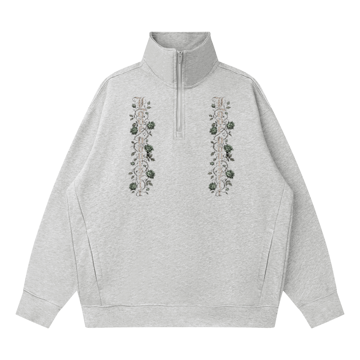 'Mint 326' Quarter-Zip Drop Shoulder Sweatshirt