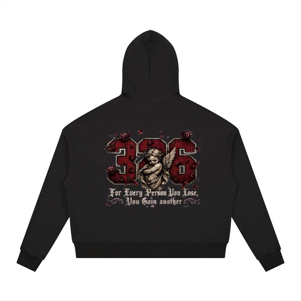 ' Creamson & Bone 326' Contrast Drawstring Hoodie