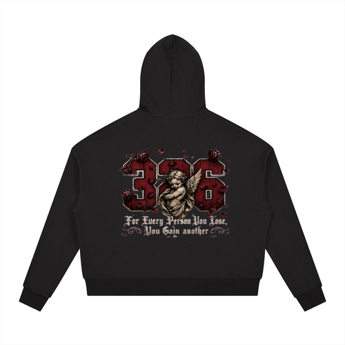 ' Creamson & Bone 326' Contrast Drawstring Hoodie