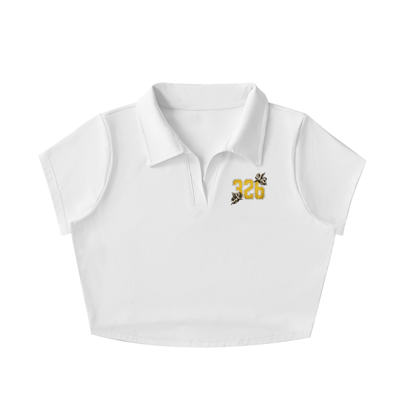 "Bumble 326' V-Neck Lapel Crop Top