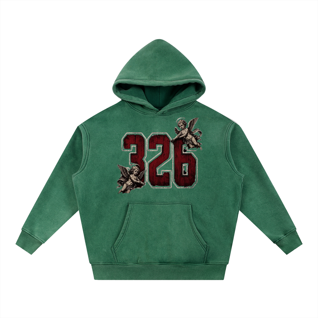 ' Creamson & Bone 326' Snow Wash Fleece Oversize Hoodie