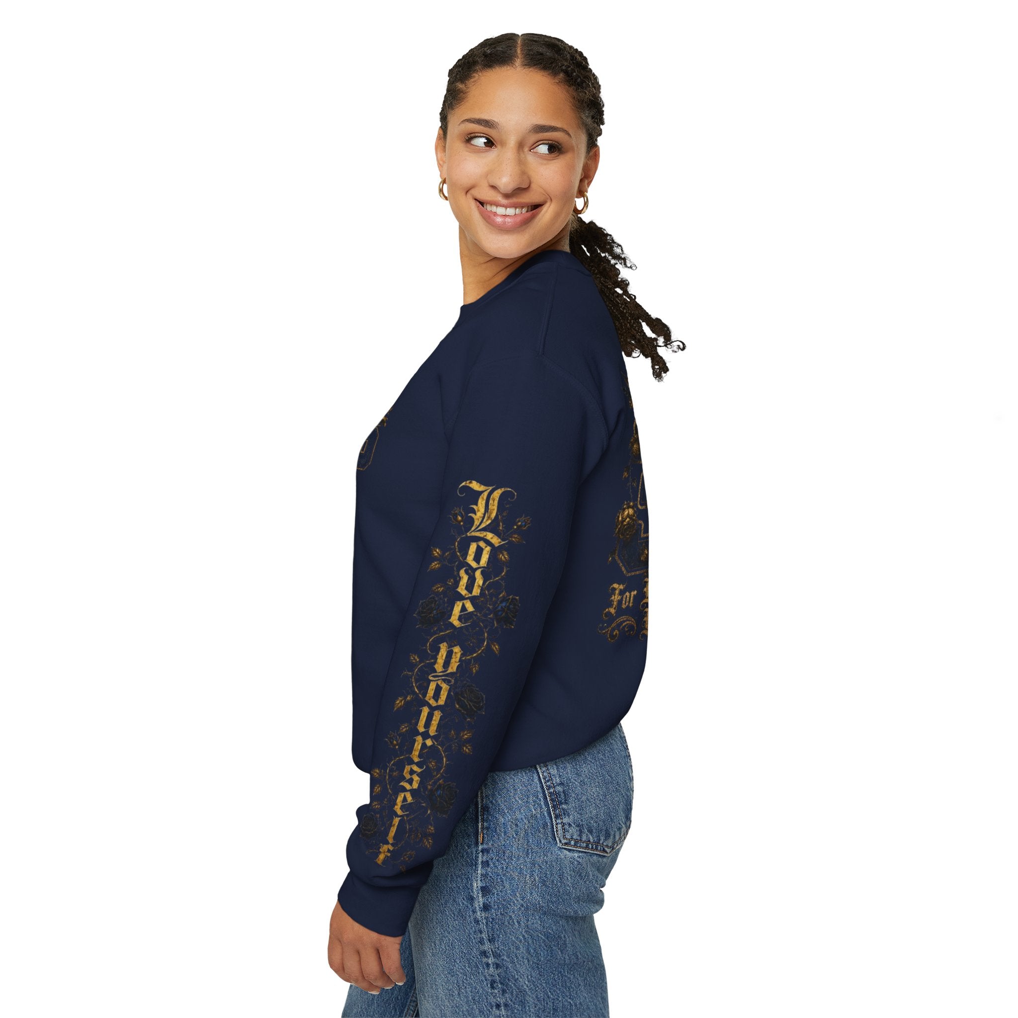 'Golden State 326' Angel Graphic with Script & Floral Sleeve Design