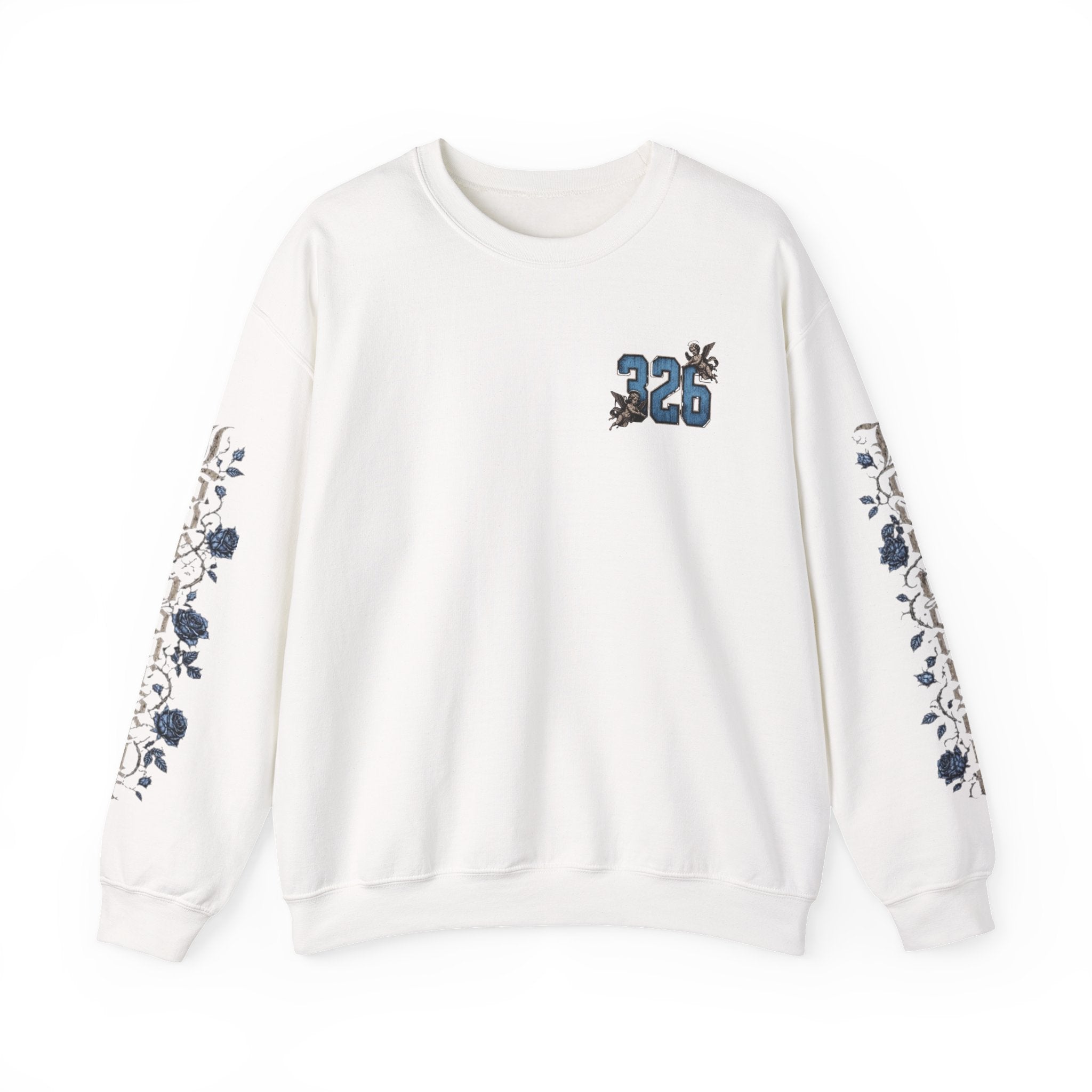 'Sky LongSleeve 326' Cherub Floral Graphic "For Every Person You Lose, You Gain Another"