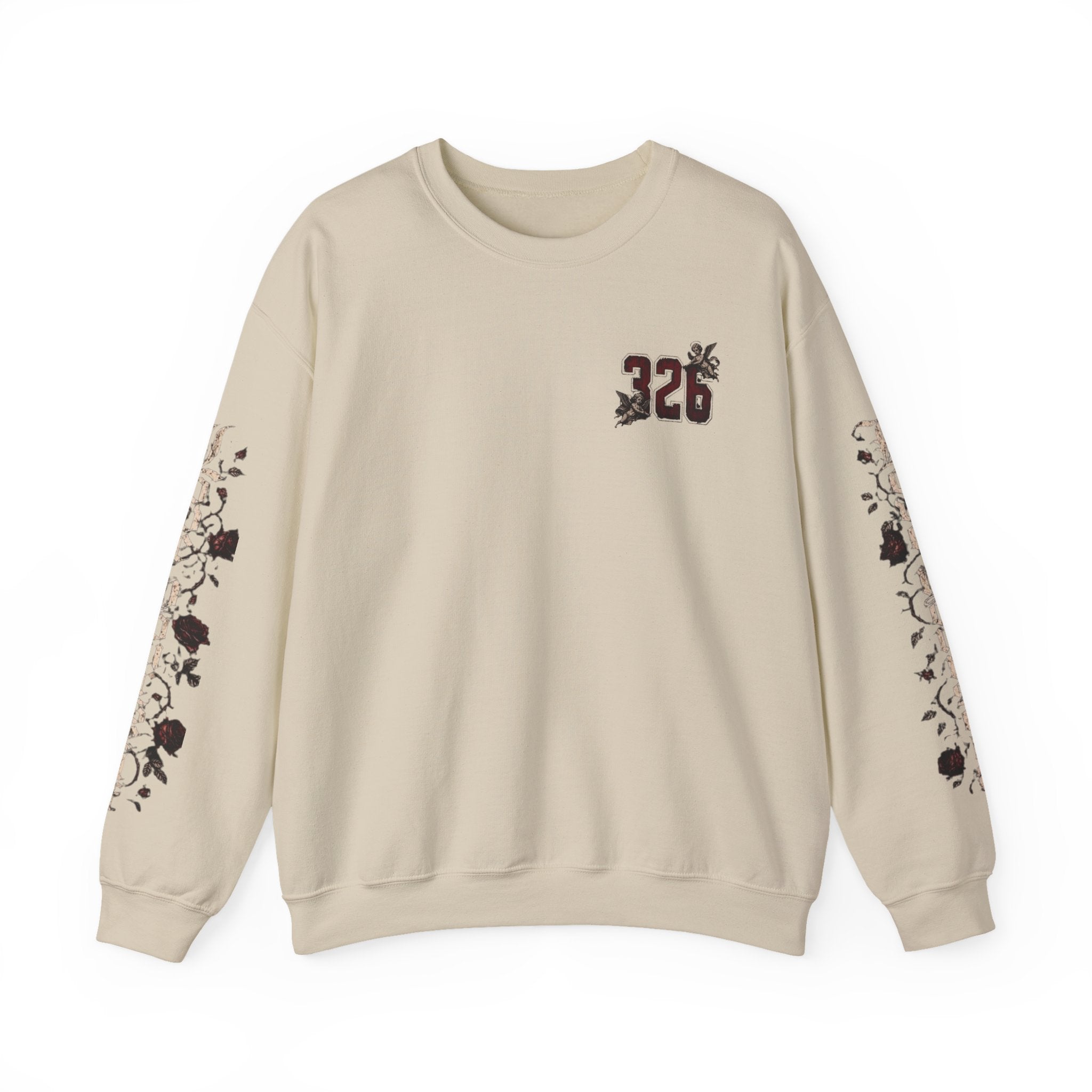 'Creamson & Bone 326' Gothic Angel Graphic with Rose Sleeves