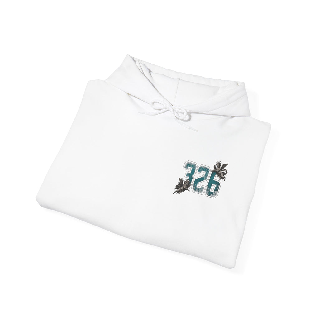 'Blue Ivy 326' Floral Guardian Hoodie — Graphic Pullover with Angel & Script Back Print