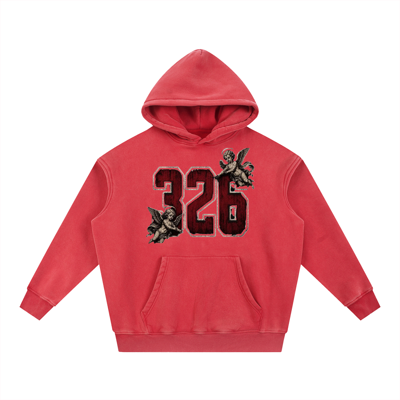 ' Creamson & Bone 326' Snow Wash Fleece Oversize Hoodie