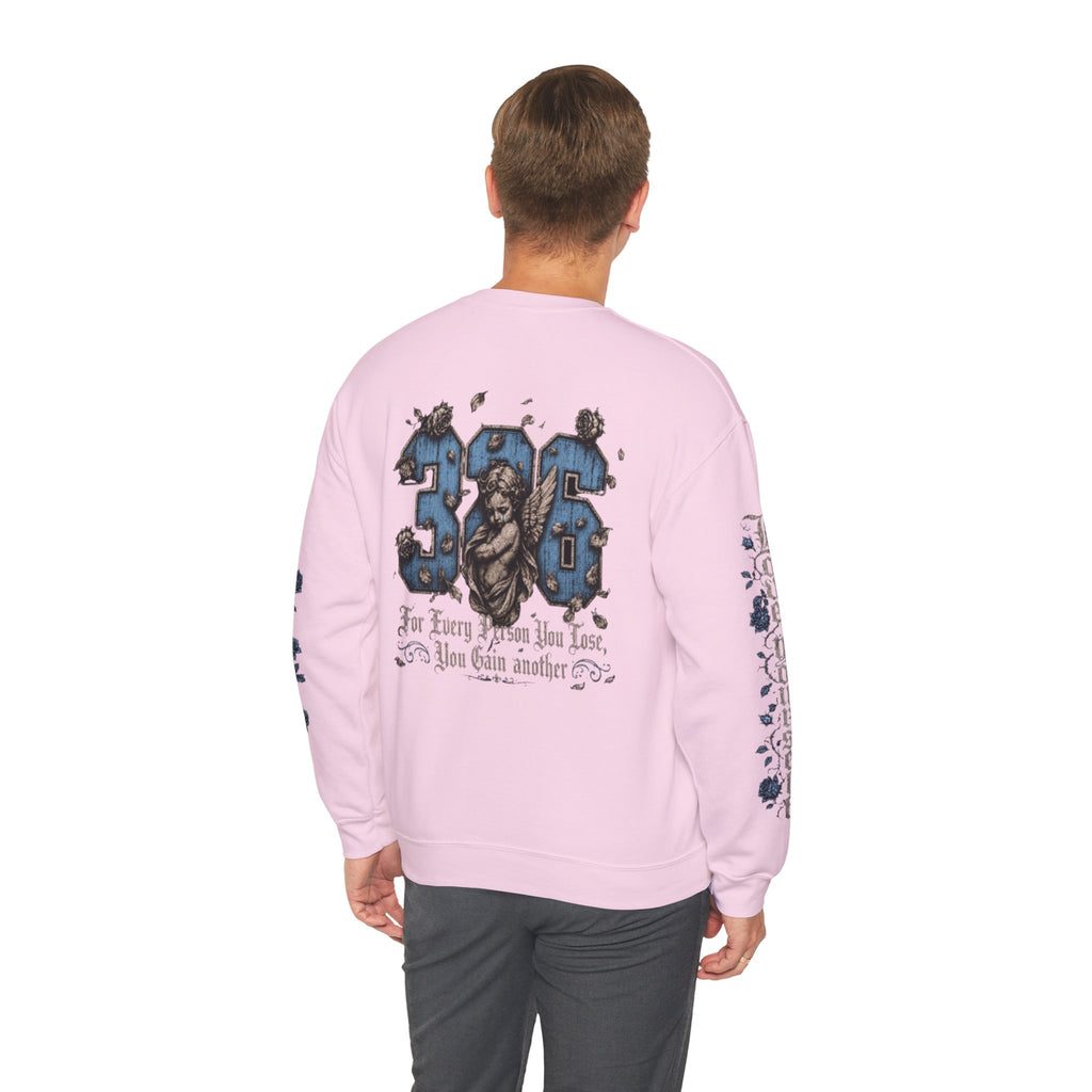 'Sky LongSleeve 326' Cherub Floral Graphic "For Every Person You Lose, You Gain Another"