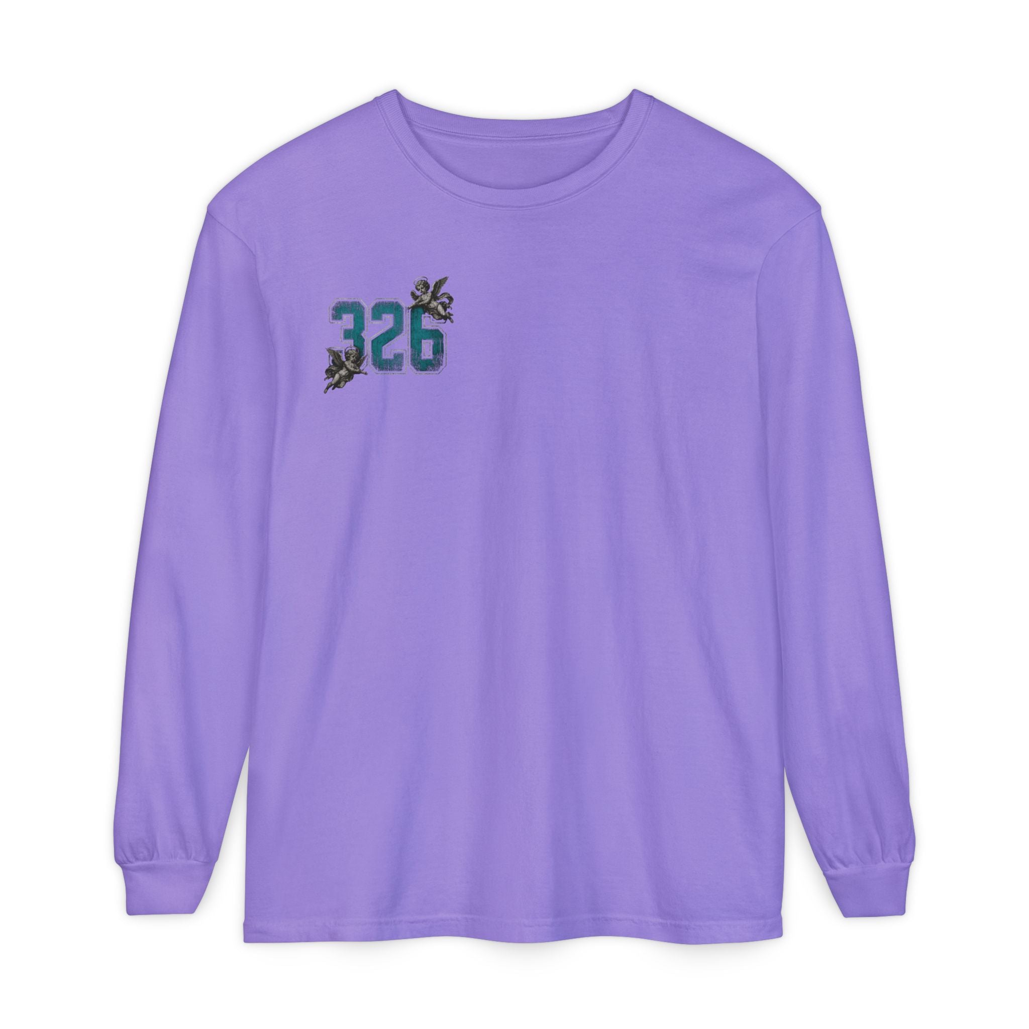 'Blue ivy 326' Angel Graphic Long Sleeve Tee — "The Least Regrets You Live, The Less Another Dies"