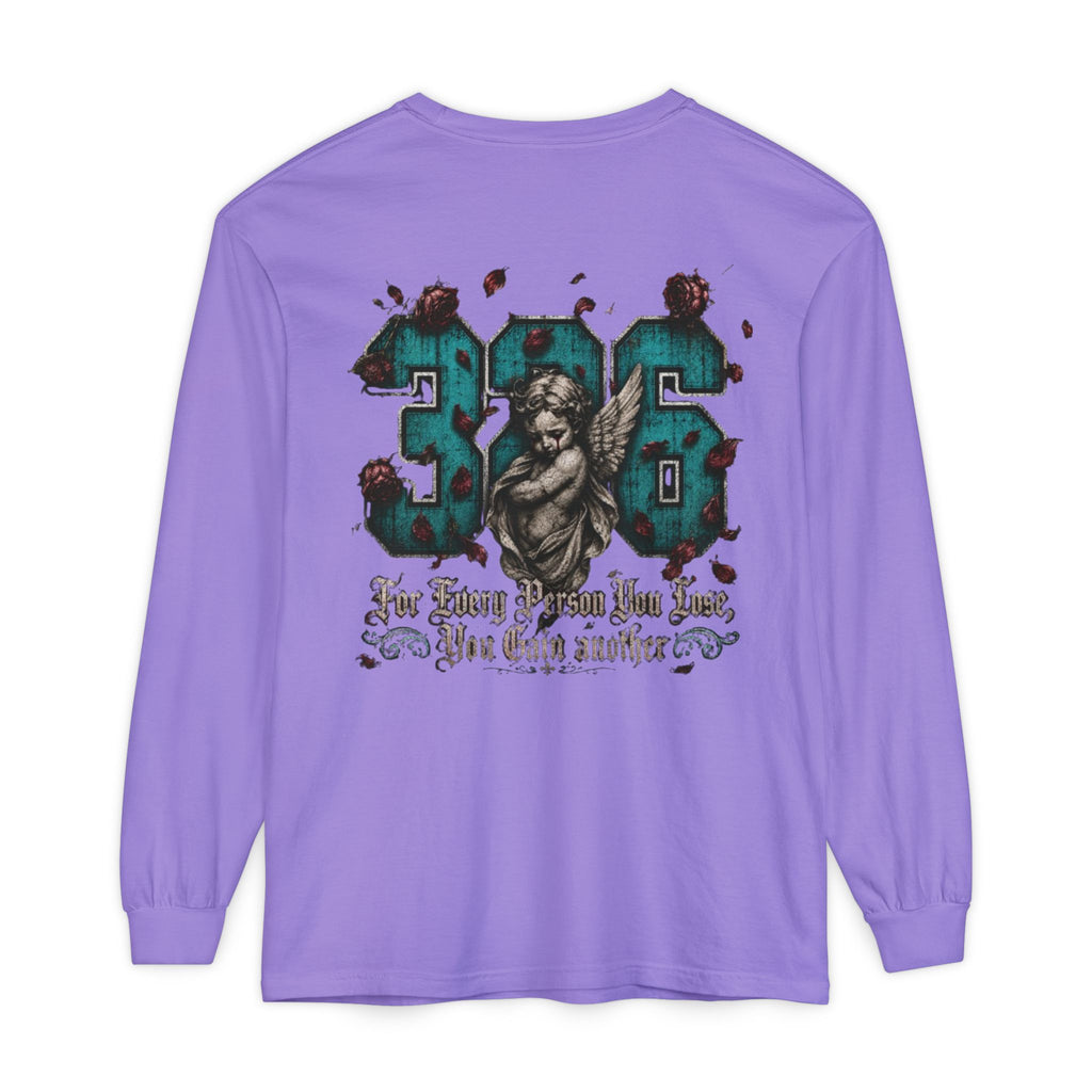 'Blue ivy 326' Angel Graphic Long Sleeve Tee — "The Least Regrets You Live, The Less Another Dies"