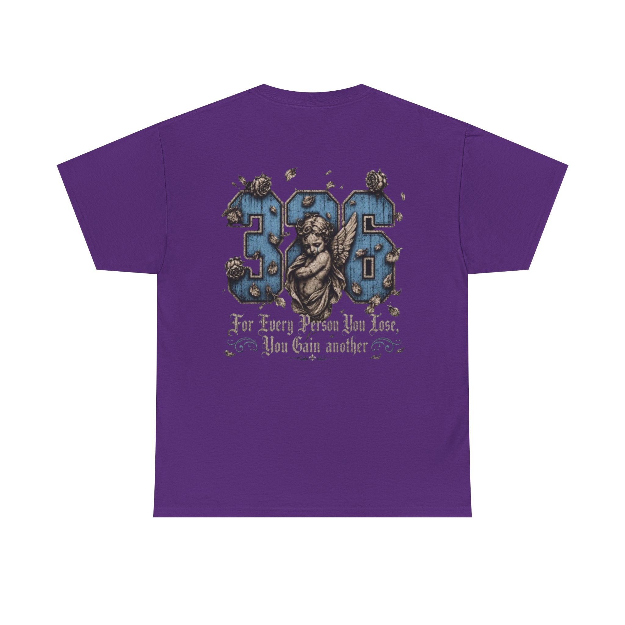 'Sky 326' Angel Graphic Tee with Quote ('For Every Person You Lose...')