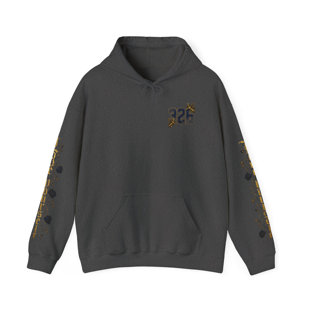 'Golden State Hoodie 326 'Scripture  with Floral Sleeve Art