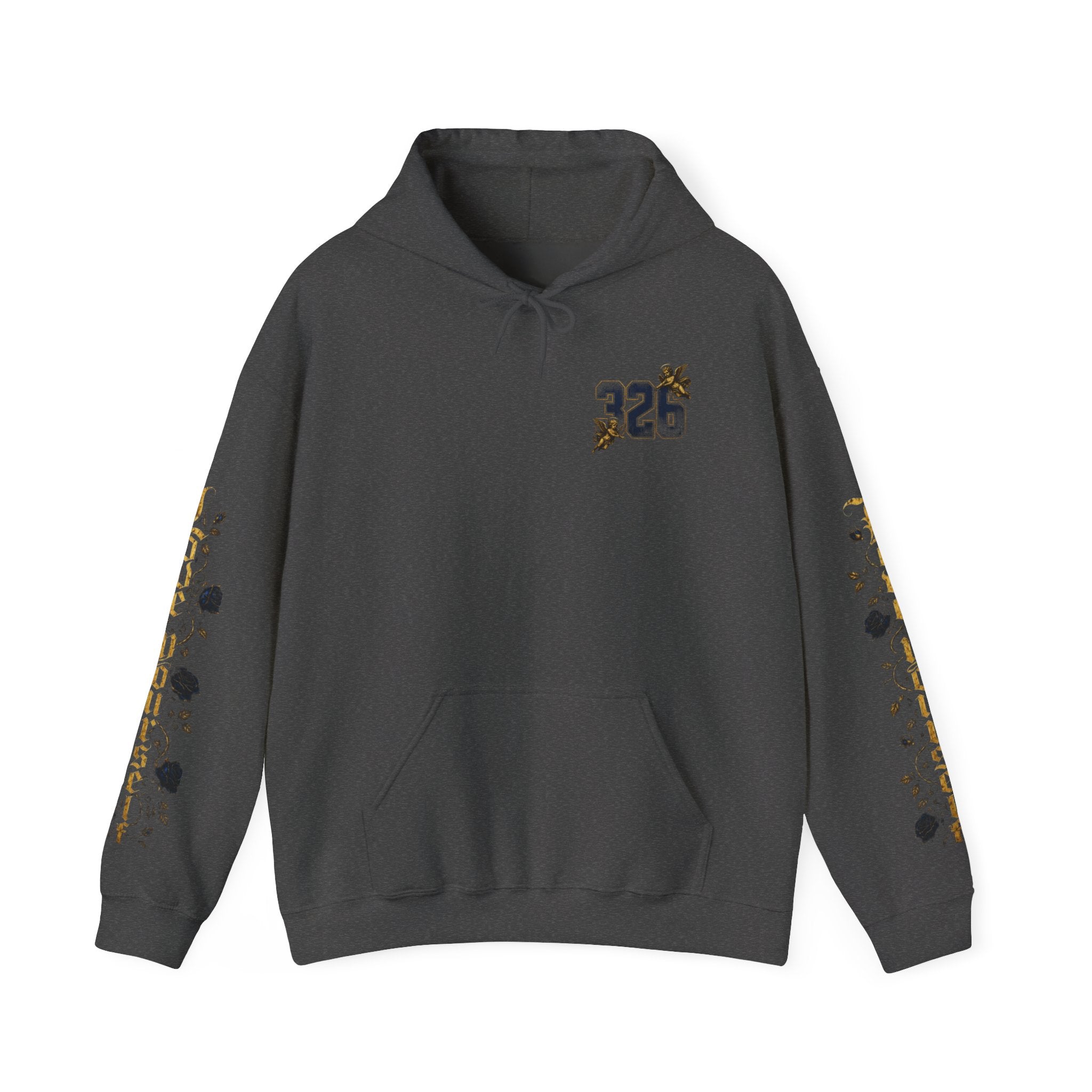'Golden State Hoodie 326 'Scripture  with Floral Sleeve Art