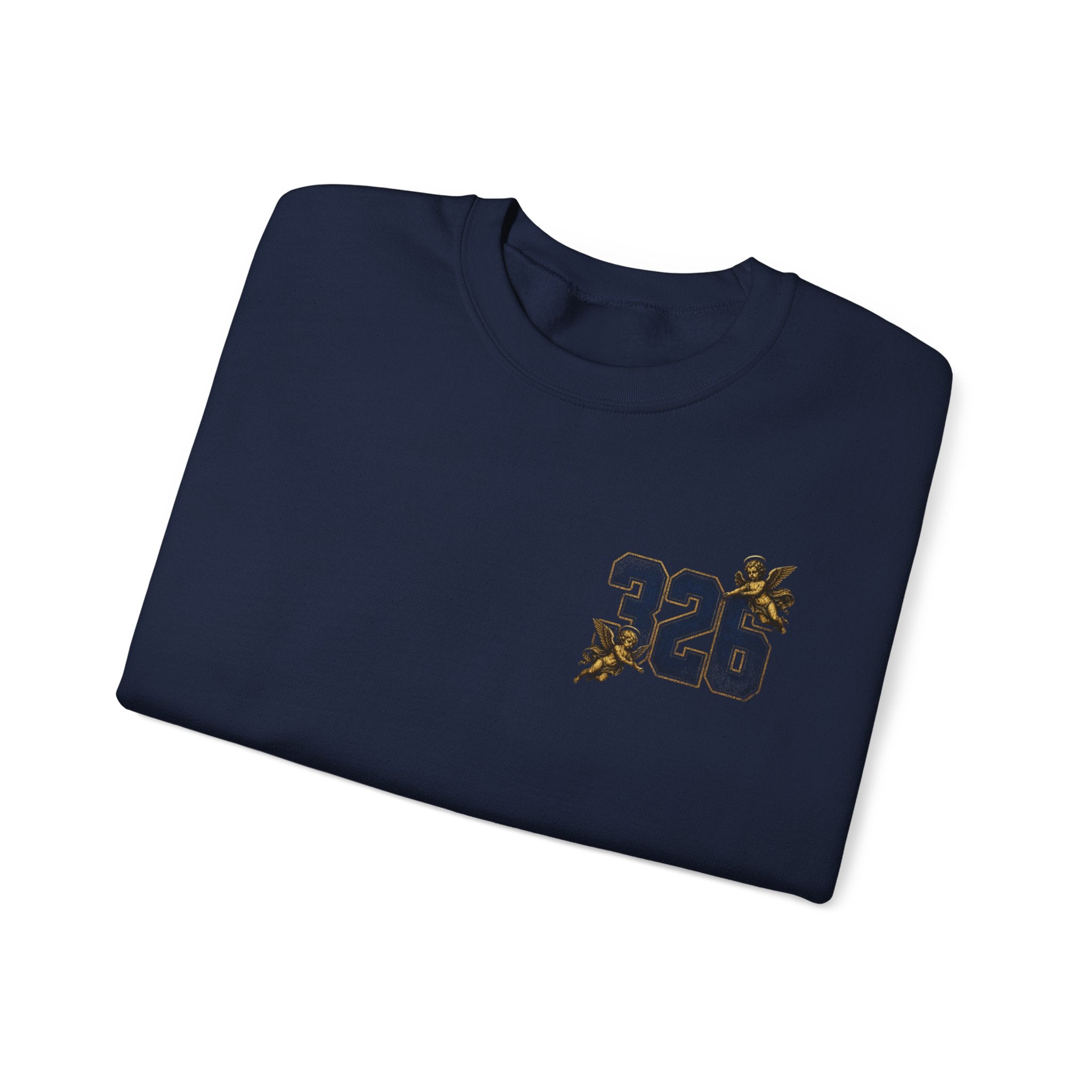 'Golden State 326' Angel Graphic with Script & Floral Sleeve Design