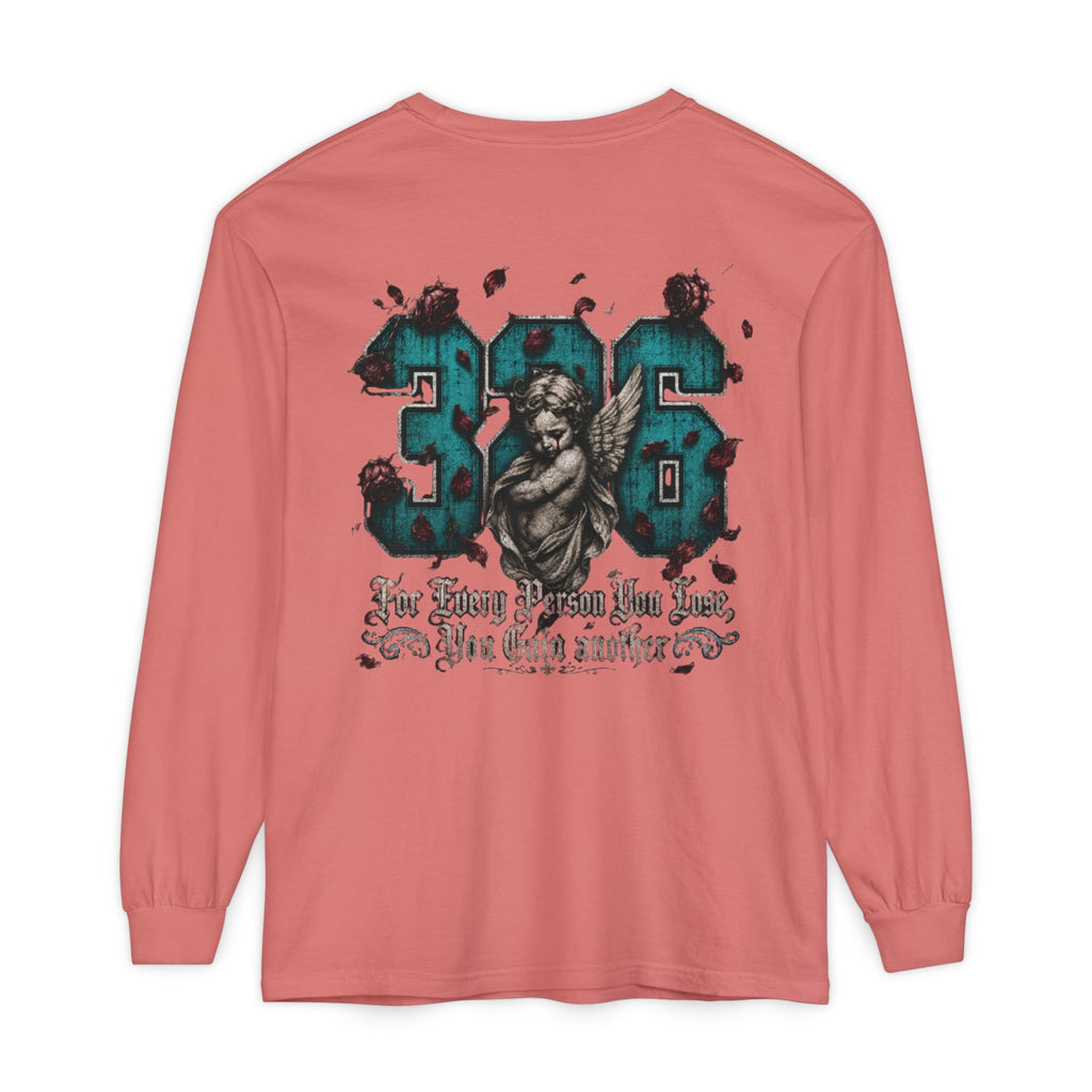 'Blue ivy 326' Angel Graphic Long Sleeve Tee — "The Least Regrets You Live, The Less Another Dies"