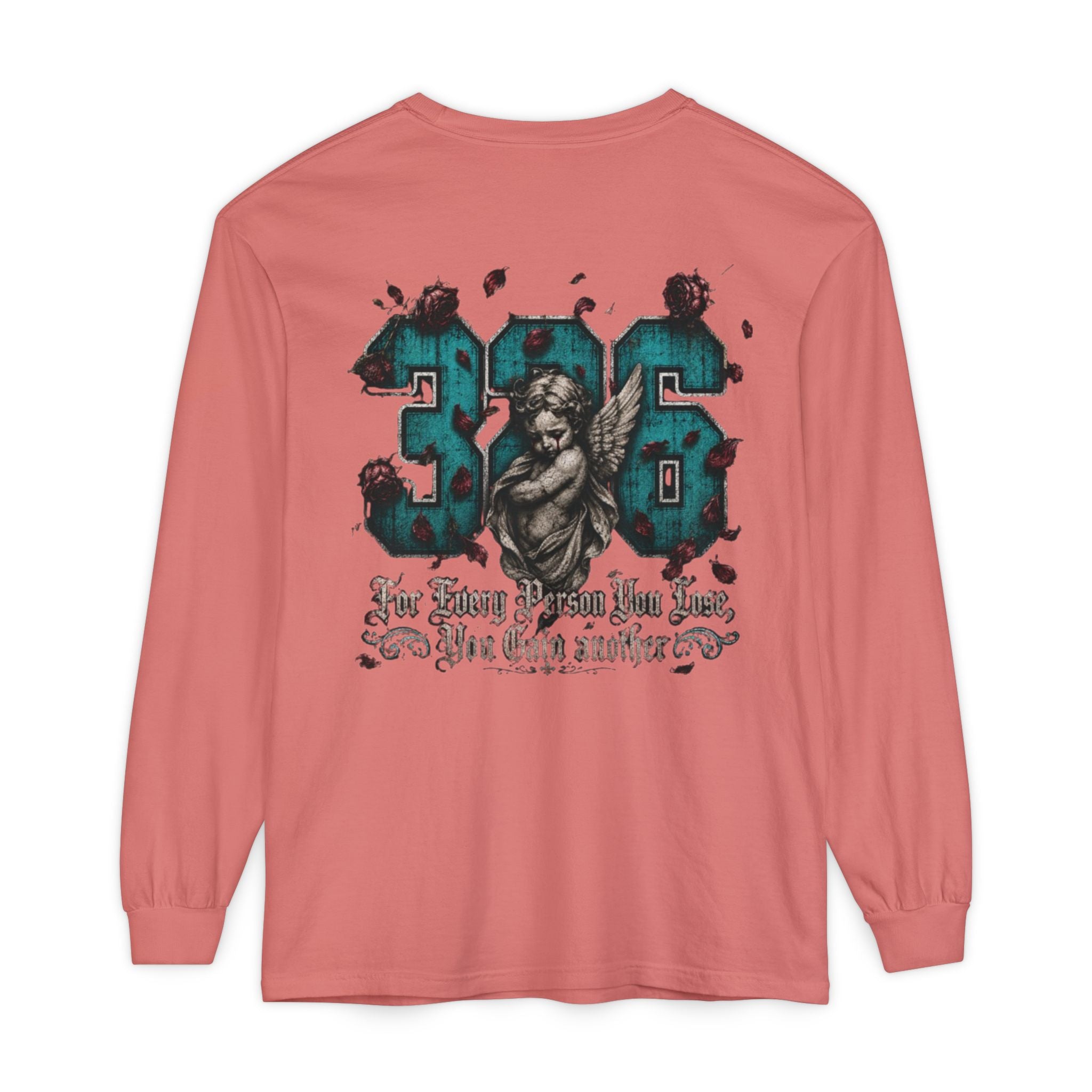 'Blue ivy 326' Angel Graphic Long Sleeve Tee — "The Least Regrets You Live, The Less Another Dies"