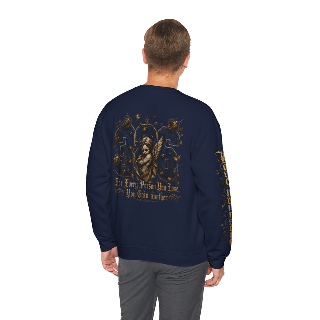 'Golden State 326' Angel Graphic with Script & Floral Sleeve Design