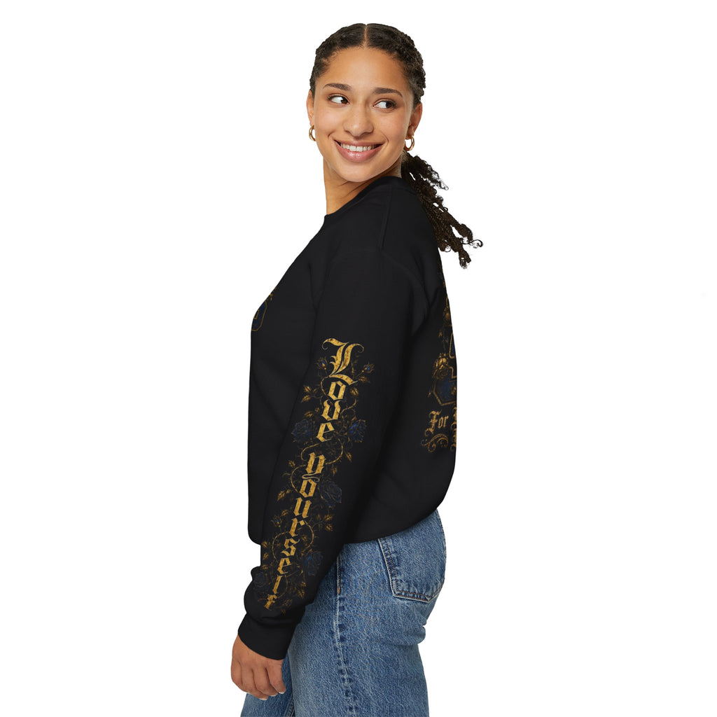 'Golden State 326' Angel Graphic with Script & Floral Sleeve Design