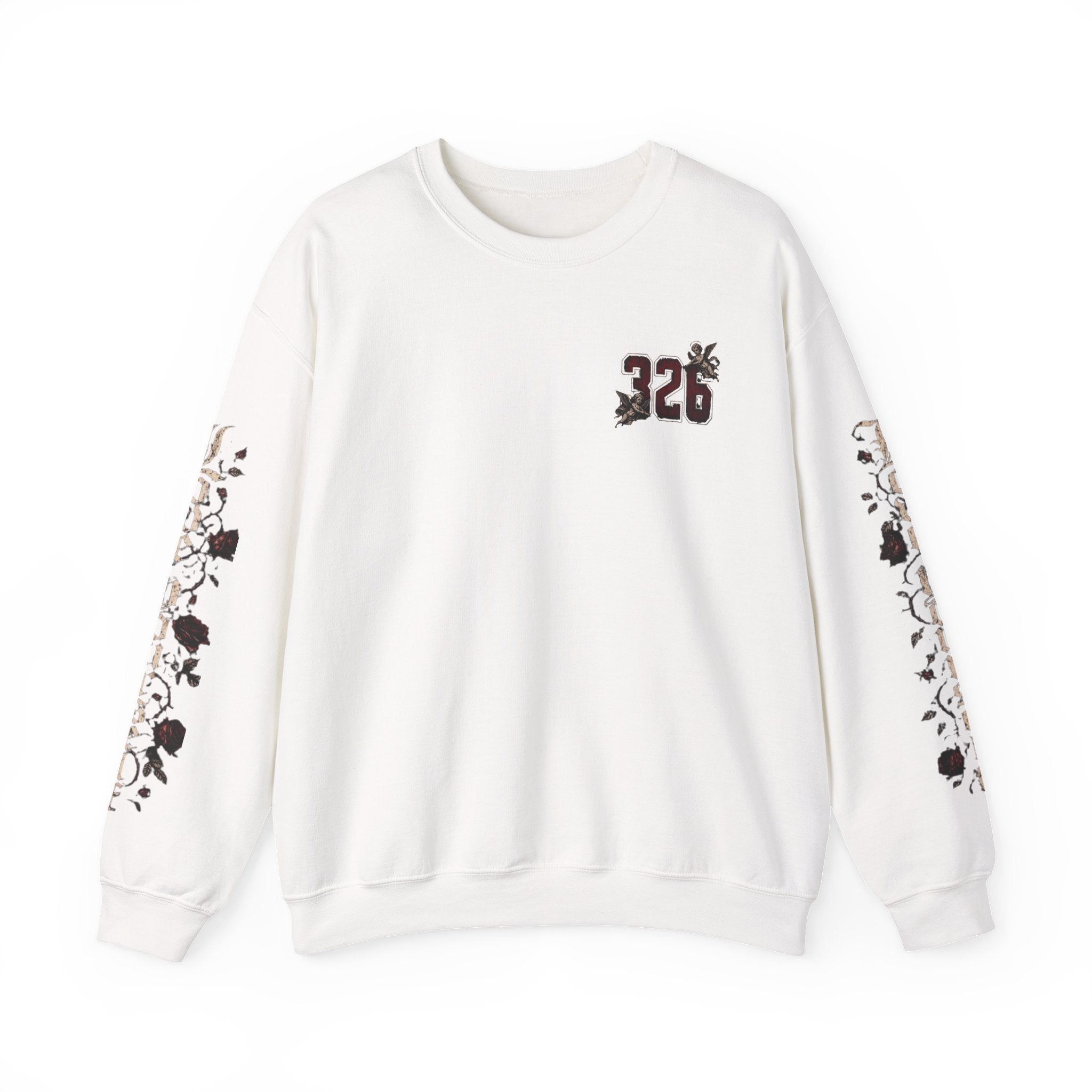 'Creamson & Bone 326' Gothic Angel Graphic with Rose Sleeves