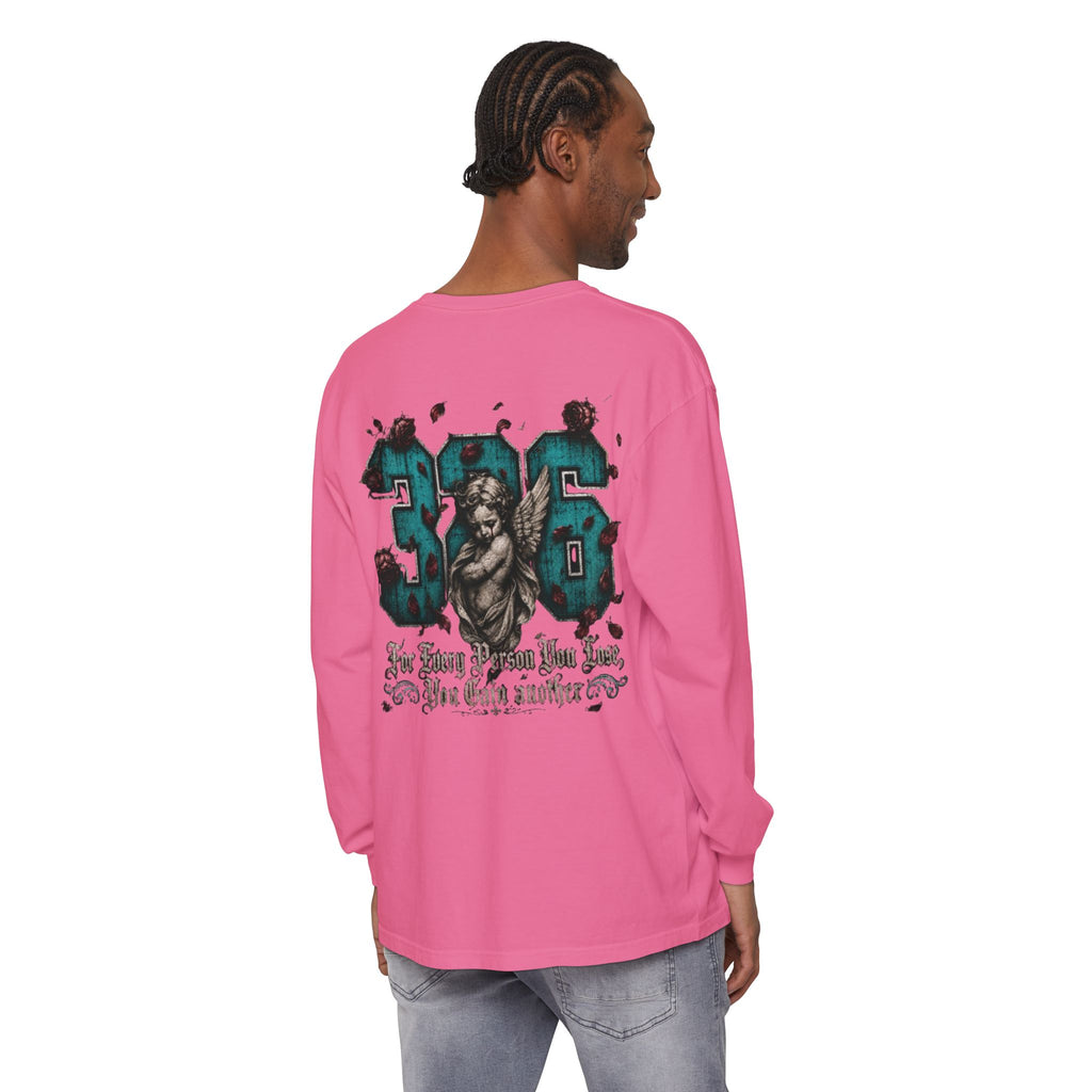 'Blue ivy 326' Angel Graphic Long Sleeve Tee — "The Least Regrets You Live, The Less Another Dies"