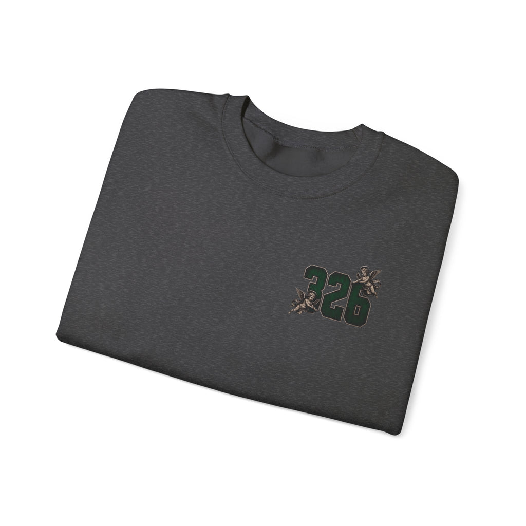 'Emberald 326' Vintage Angel Graphic with Rose Sleeve Art