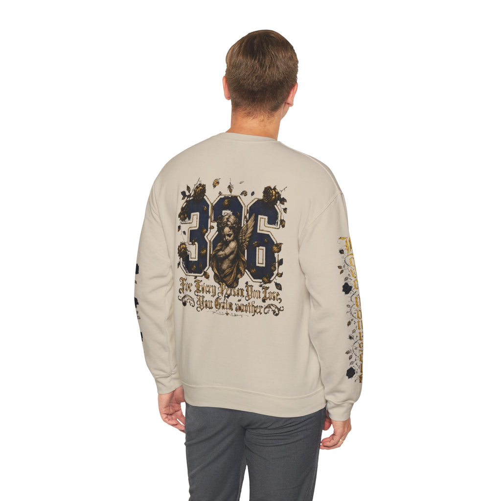 'Golden State 326' Angel Graphic with Script & Floral Sleeve Design