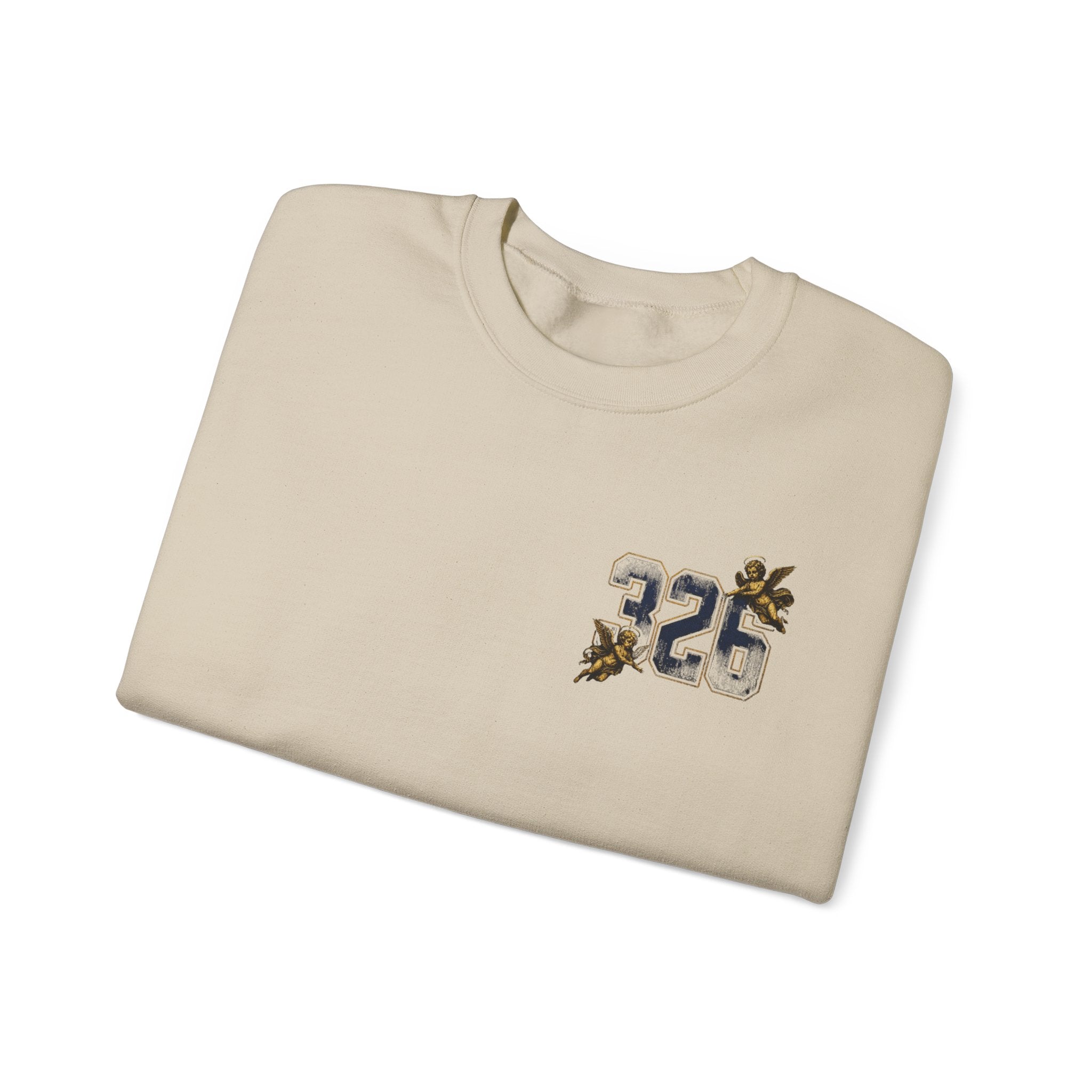 'Golden State 326' Angel Graphic with Script & Floral Sleeve Design