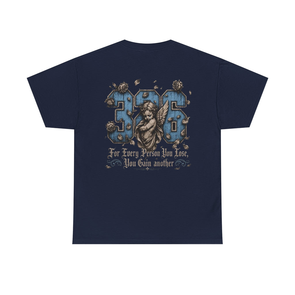 'Sky 326' Angel Graphic Tee with Quote ('For Every Person You Lose...')