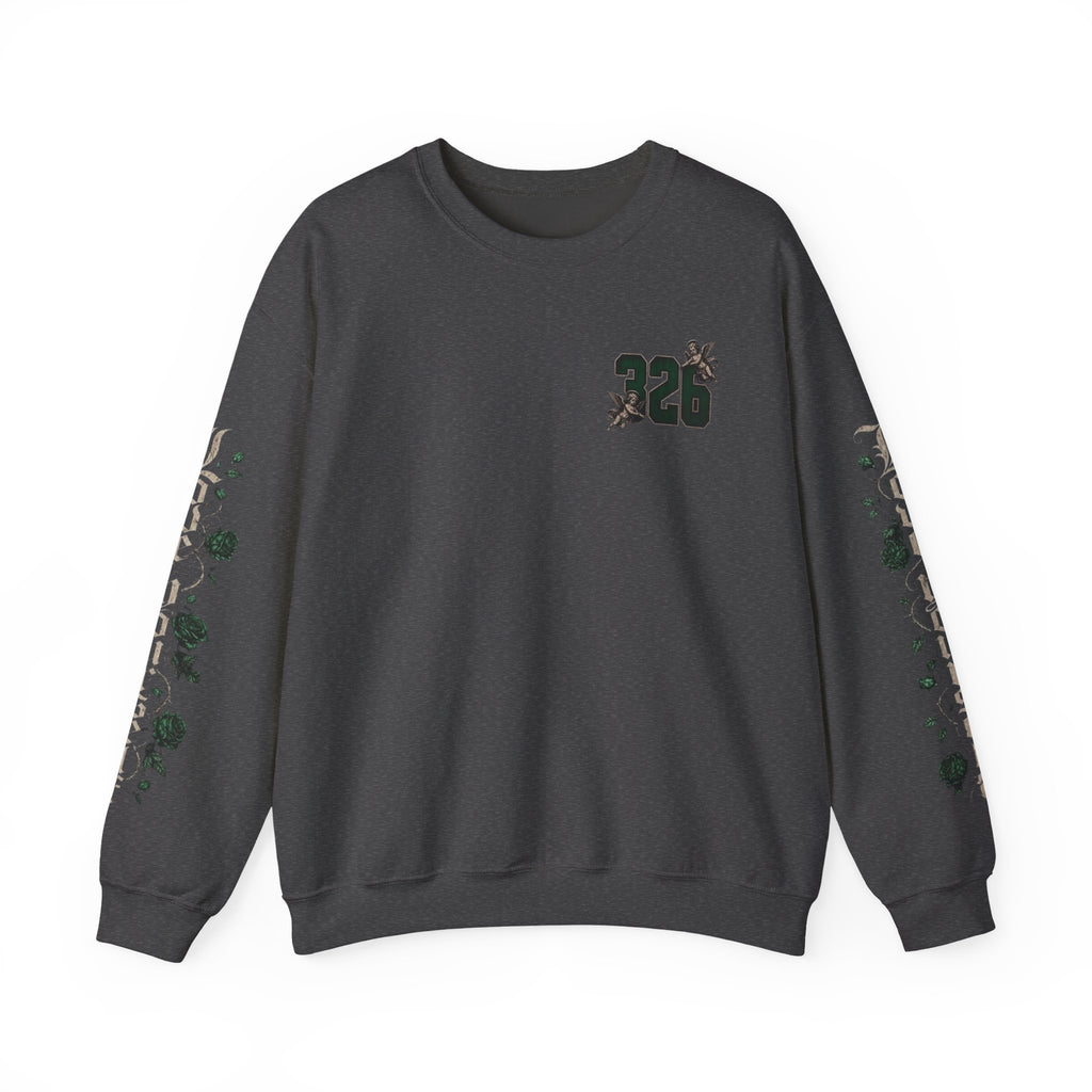 'Emberald 326' Vintage Angel Graphic with Rose Sleeve Art