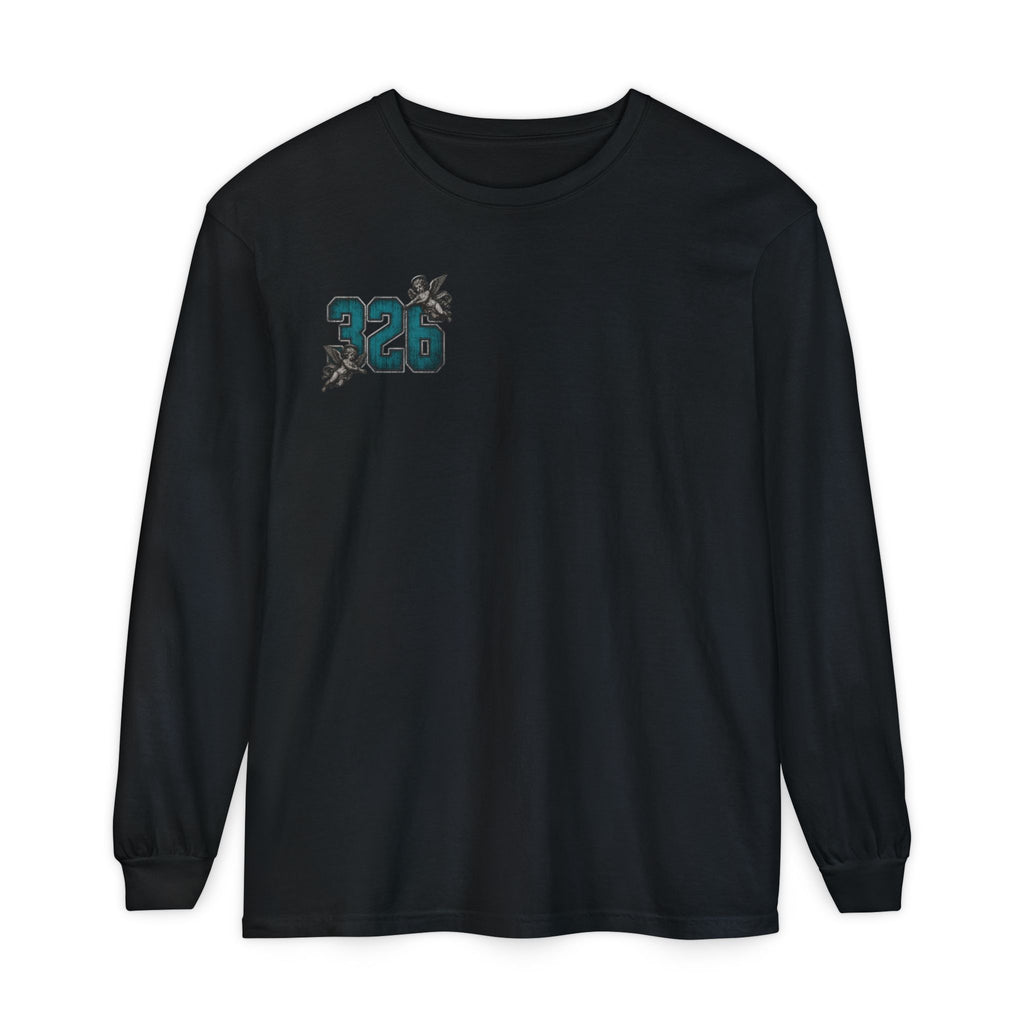 'Blue ivy 326' Angel Graphic Long Sleeve Tee — "The Least Regrets You Live, The Less Another Dies"