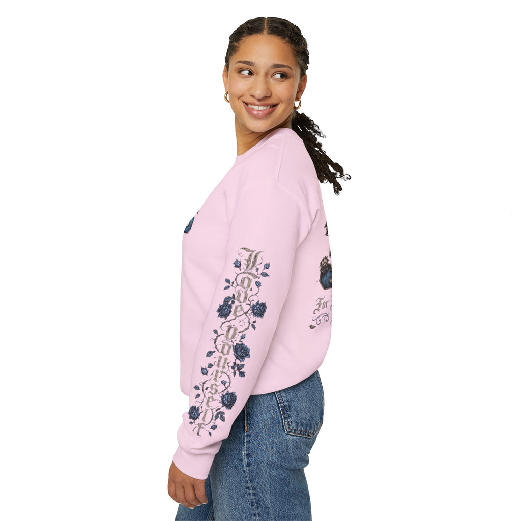 'Sky LongSleeve 326' Cherub Floral Graphic "For Every Person You Lose, You Gain Another"