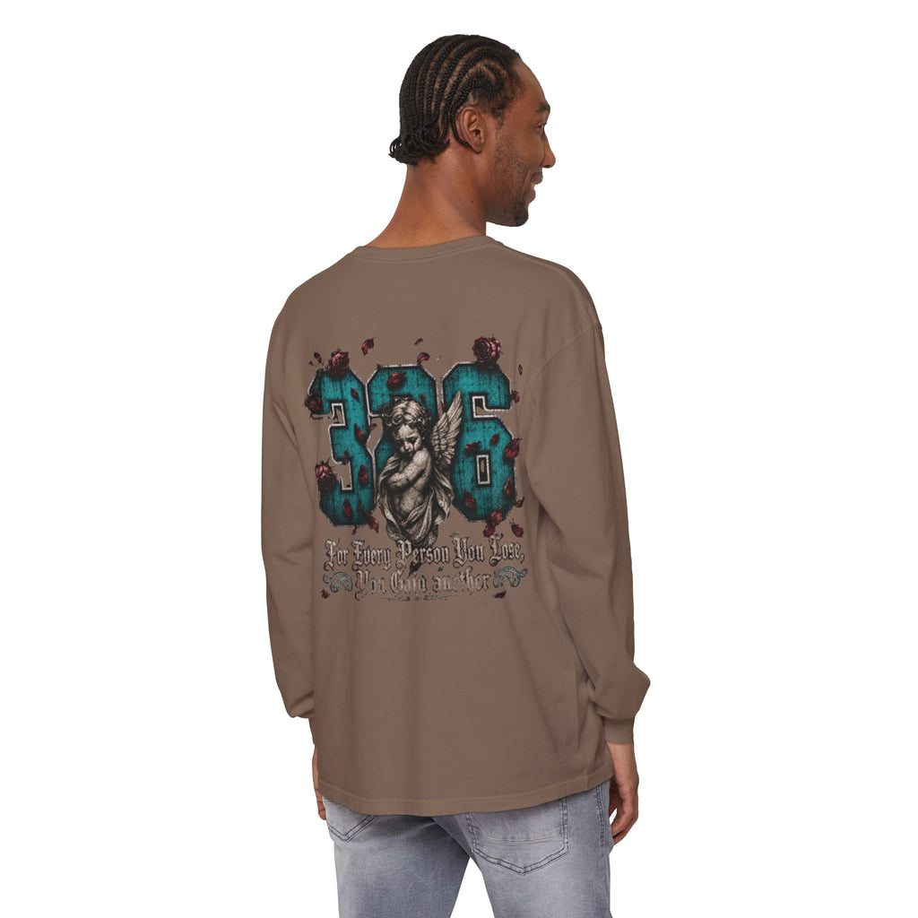 'Blue ivy 326' Angel Graphic Long Sleeve Tee — "The Least Regrets You Live, The Less Another Dies"