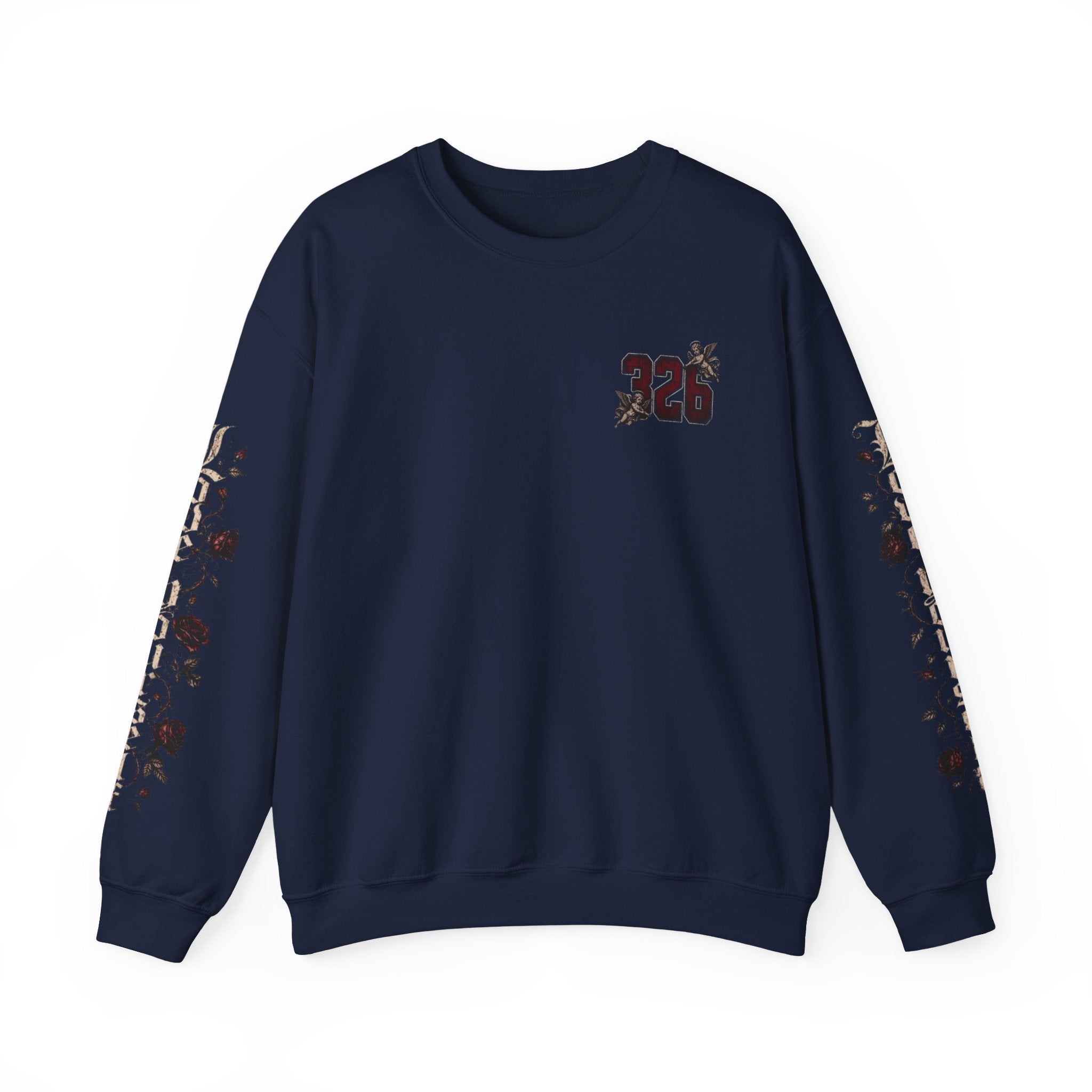 'Creamson & Bone 326' Gothic Angel Graphic with Rose Sleeves