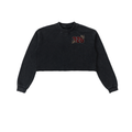 'Creamsn & Bone 326' Snow Washed Raw Edge Cropped Sweatshirt