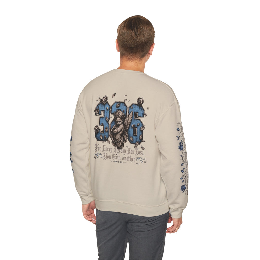 'Sky LongSleeve 326' Cherub Floral Graphic "For Every Person You Lose, You Gain Another"