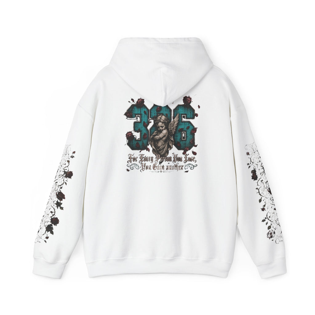 'Blue Ivy 326' Floral Guardian Hoodie — Graphic Pullover with Angel & Script Back Print
