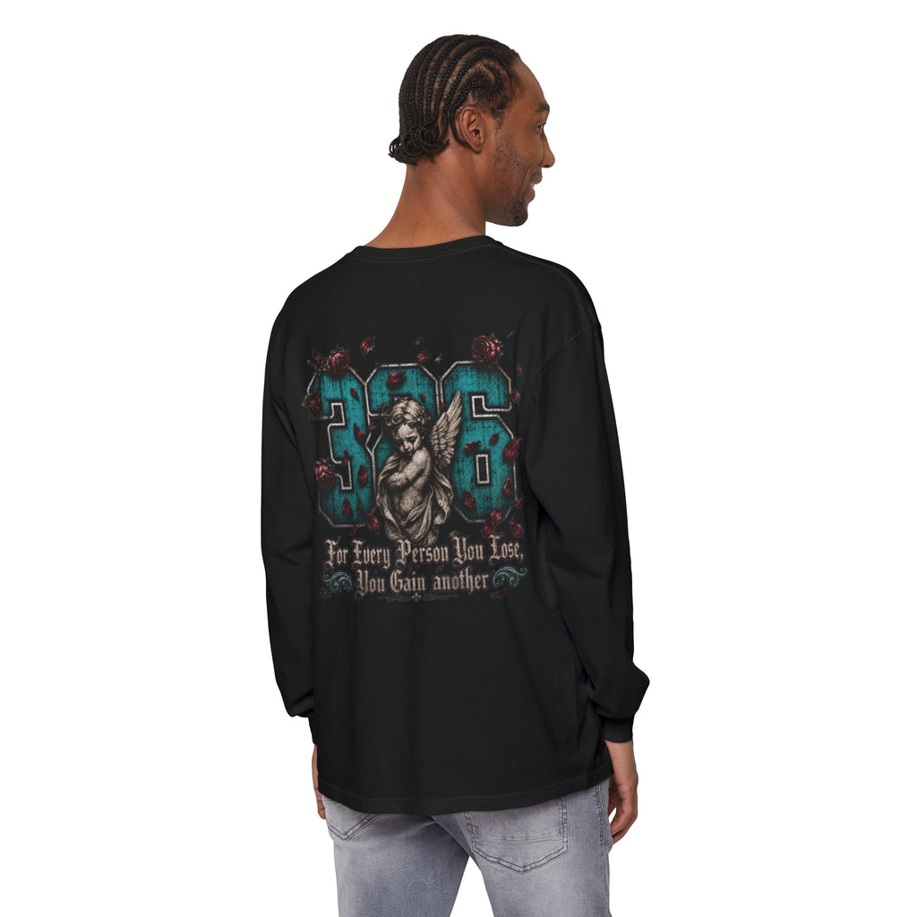'Blue ivy 326' Angel Graphic Long Sleeve Tee — "The Least Regrets You Live, The Less Another Dies"