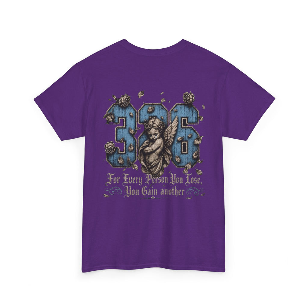 'Sky 326' Angel Graphic Tee with Quote ('For Every Person You Lose...')