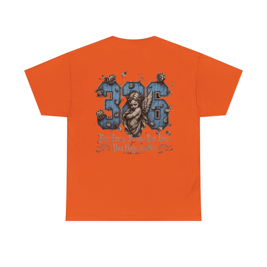 'Sky 326' Angel Graphic Tee with Quote ('For Every Person You Lose...')