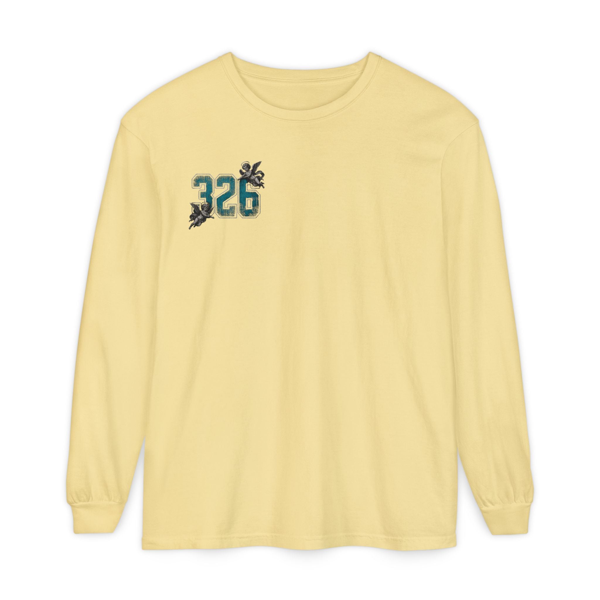 'Blue ivy 326' Angel Graphic Long Sleeve Tee — "The Least Regrets You Live, The Less Another Dies"