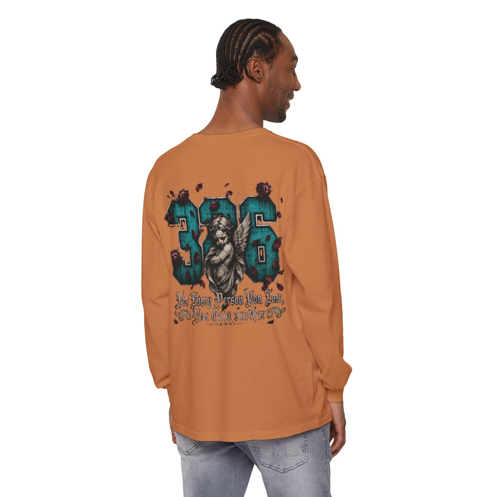 'Blue ivy 326' Angel Graphic Long Sleeve Tee — "The Least Regrets You Live, The Less Another Dies"