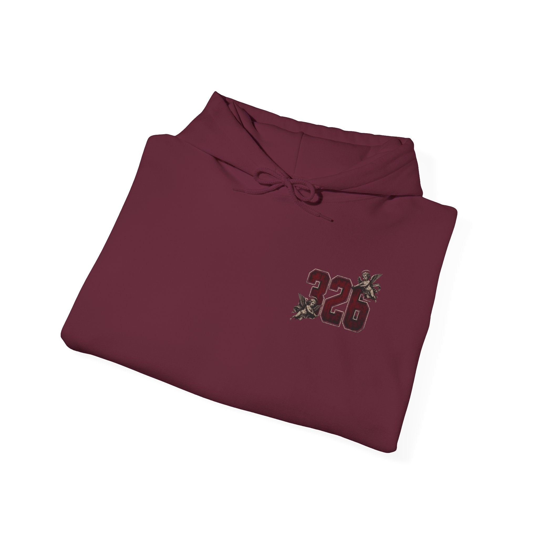 'Crimson & Bone 326' Graphic Hoodie — Vintage Floral Sleeve Pullover