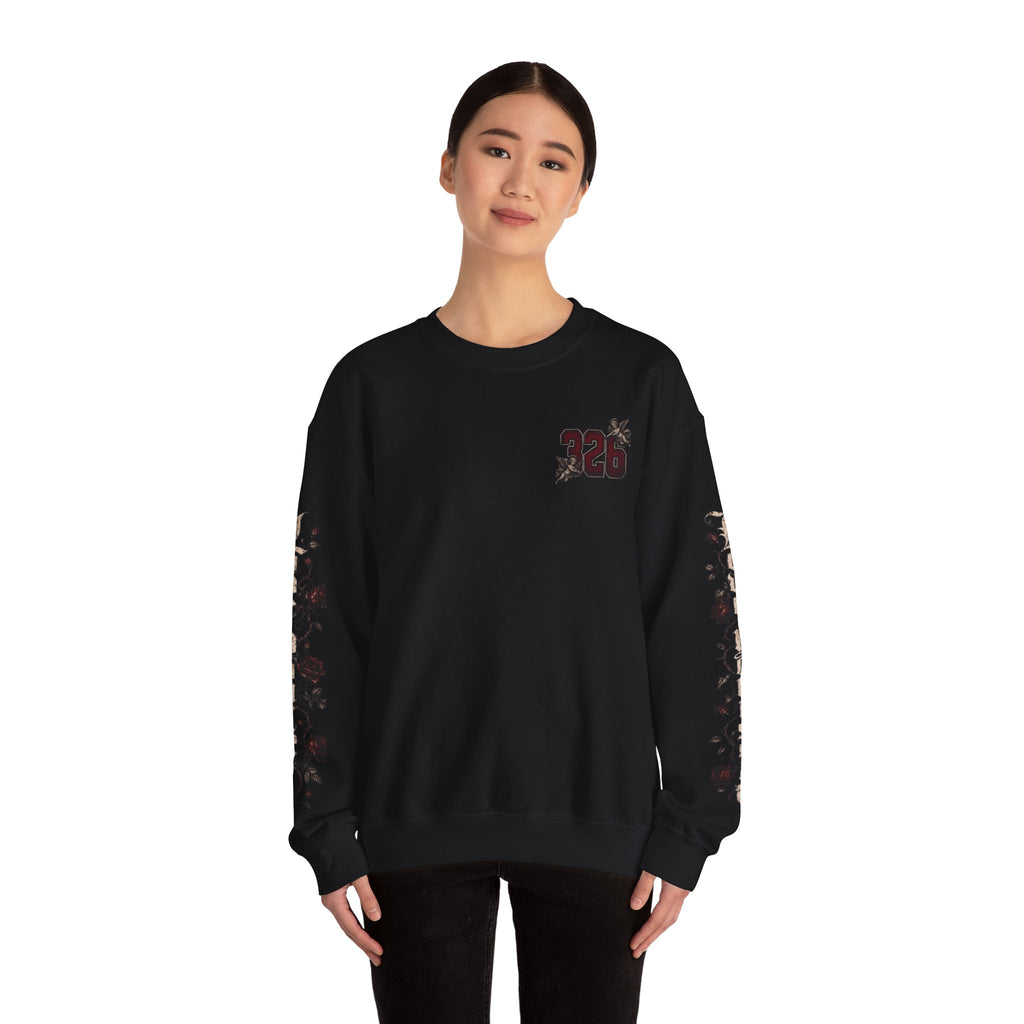 'Creamson & Bone 326' Gothic Angel Graphic with Rose Sleeves