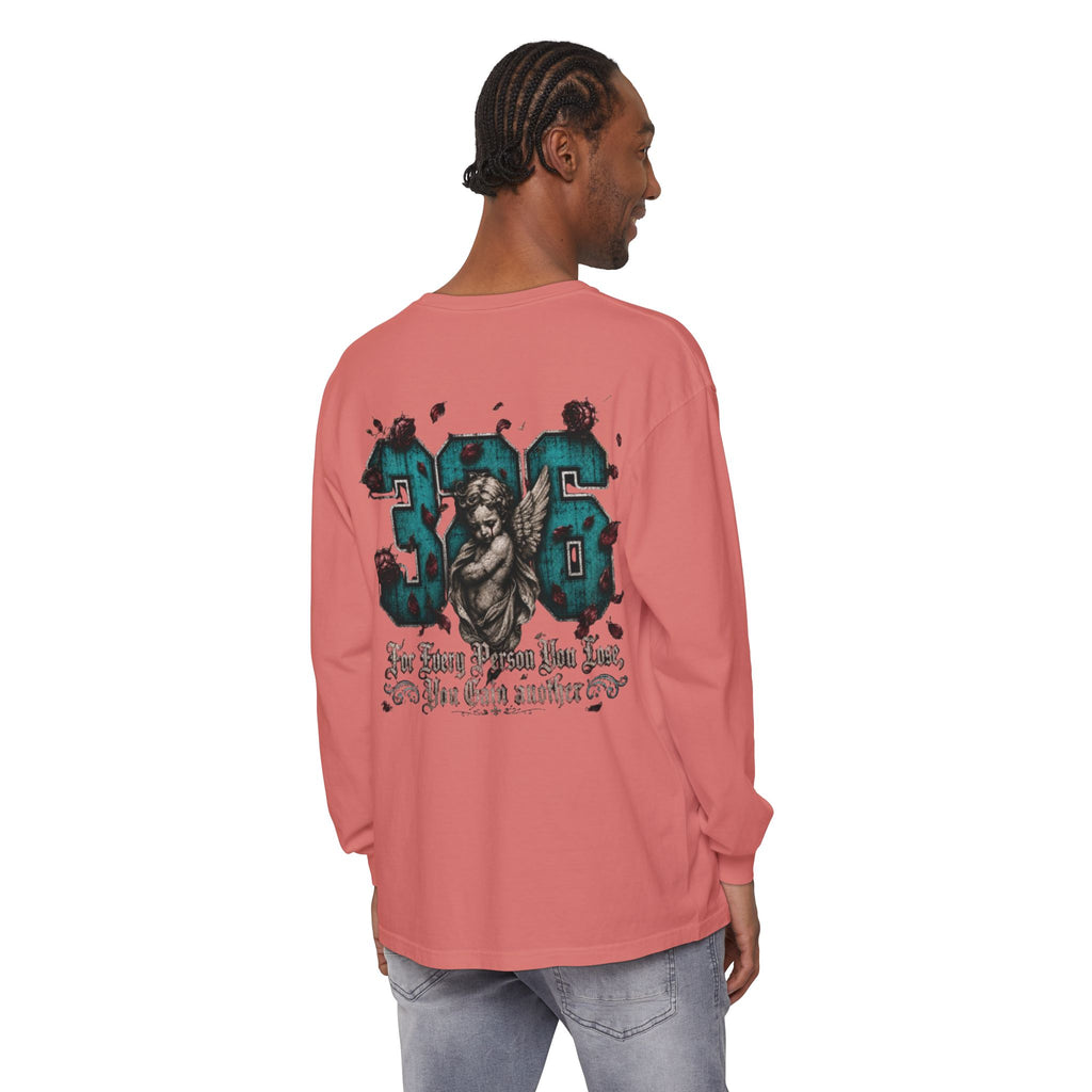 'Blue ivy 326' Angel Graphic Long Sleeve Tee — "The Least Regrets You Live, The Less Another Dies"