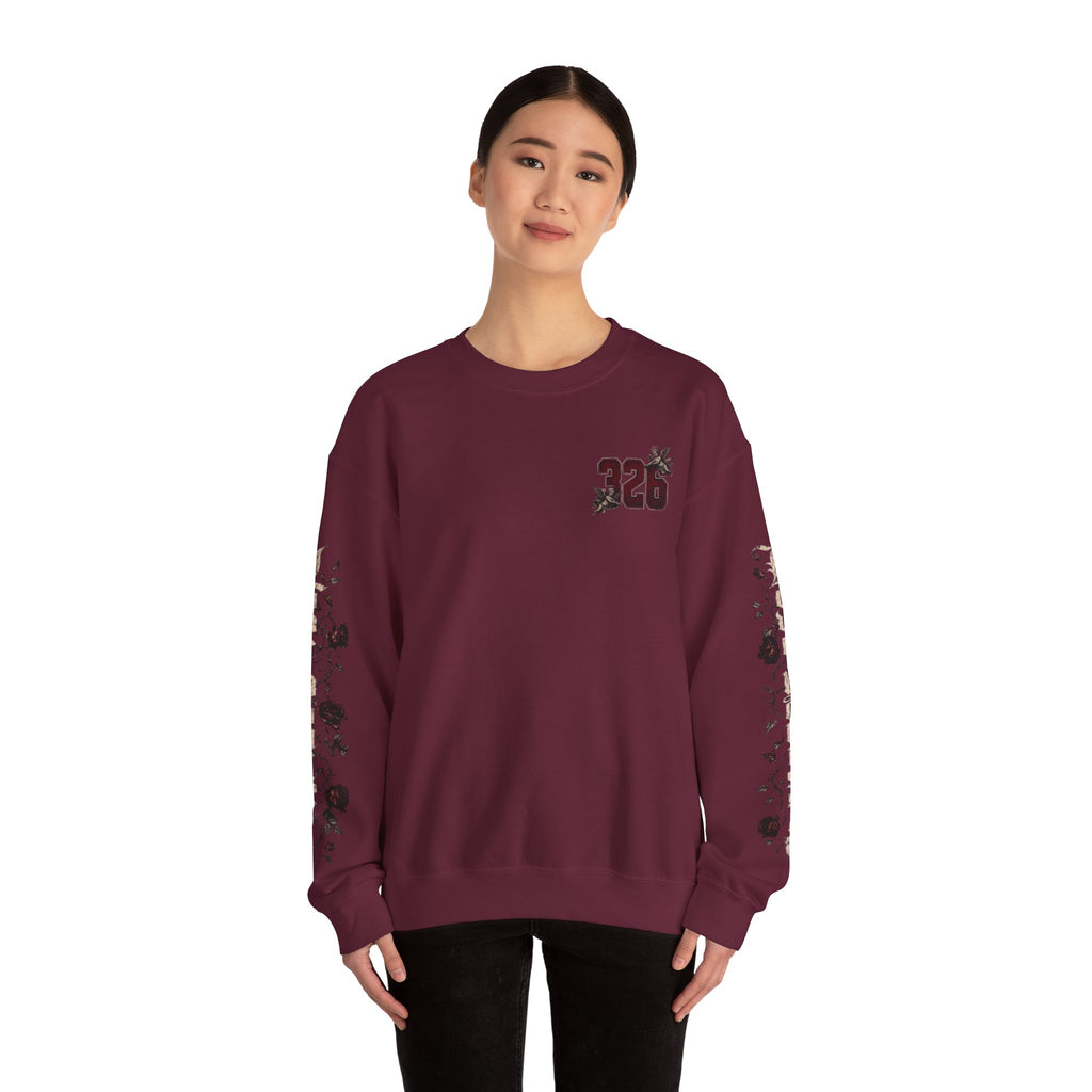 'Creamson & Bone 326' Gothic Angel Graphic with Rose Sleeves