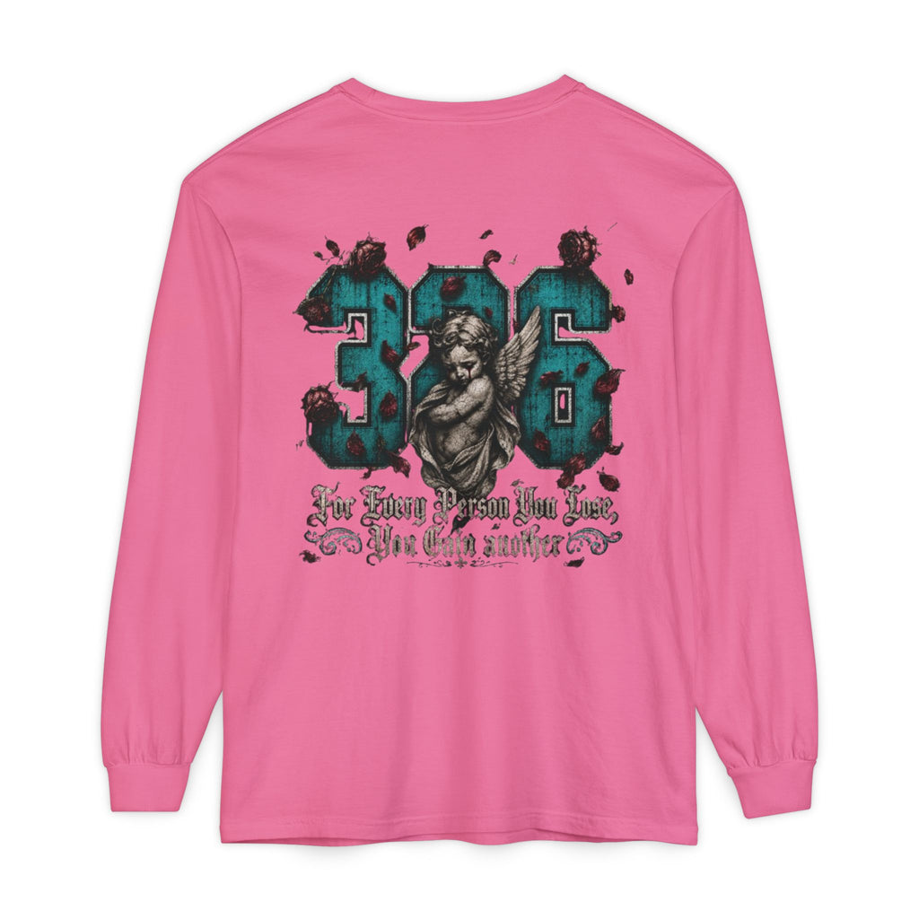 'Blue ivy 326' Angel Graphic Long Sleeve Tee — "The Least Regrets You Live, The Less Another Dies"