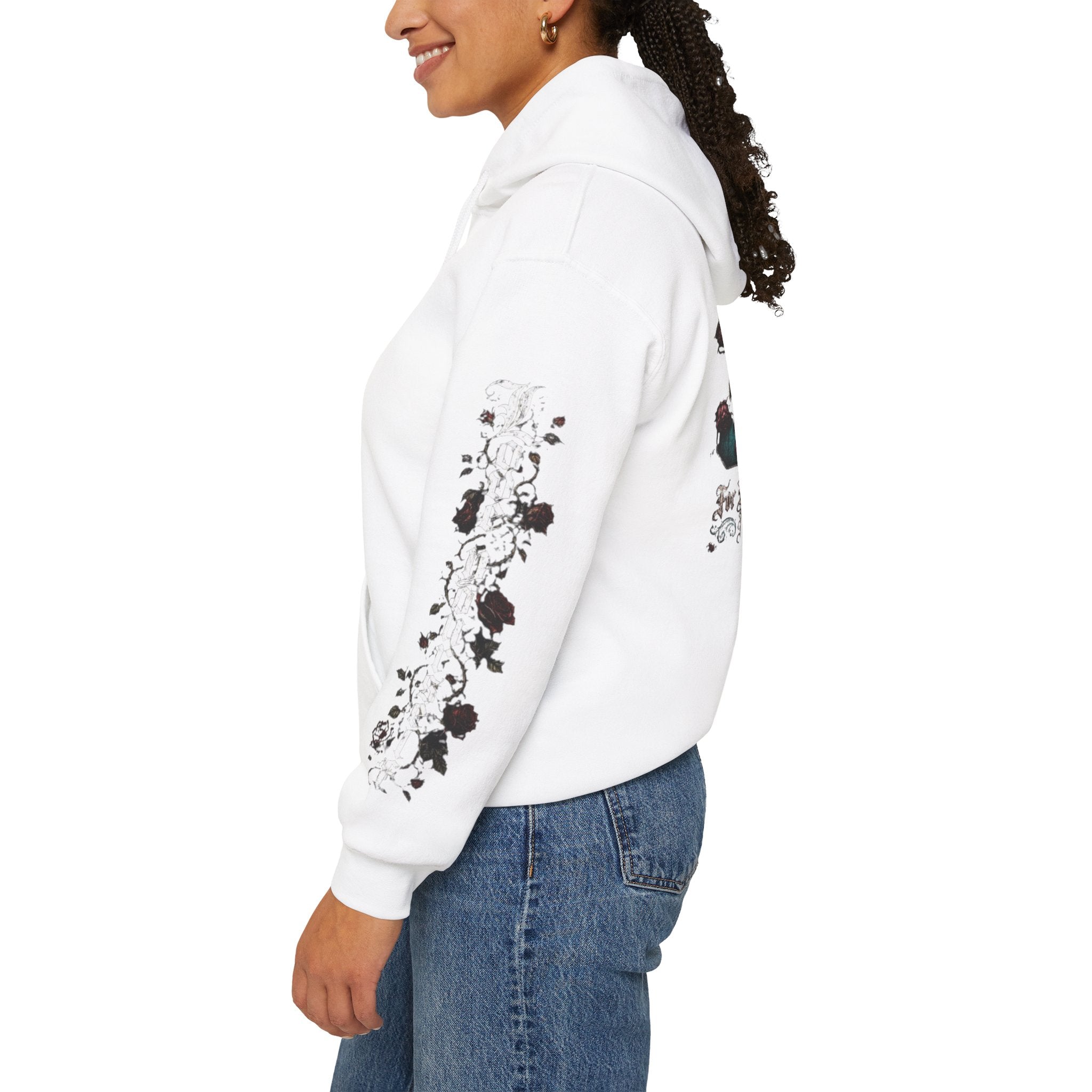 'Blue Ivy 326' Floral Guardian Hoodie — Graphic Pullover with Angel & Script Back Print