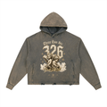 Vintage Washed Frayed-Hem Hoodie