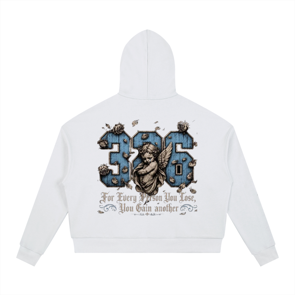 'Sky Blue' Contrast Drawstring Hoodie