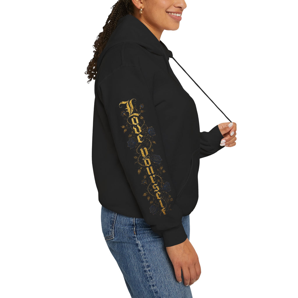 'Golden State Hoodie 326 'Scripture  with Floral Sleeve Art